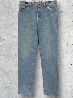 Vintage 80s-90s Lee Riders Tapered Acid Wash Denim Jeans // 34x34
